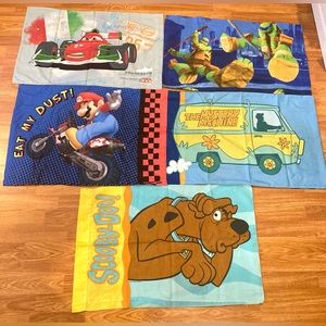 Kids Pillow Case Disney, Pixar, Scooby Doo, Ninja Turtles Bundle lots